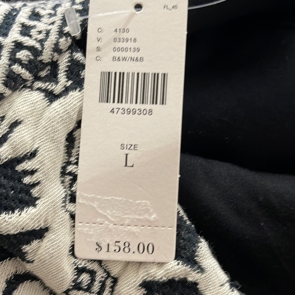 Anthropologie Ett:twa Valery Brocade Dress Size Large Black And White Knit NEW - Picture 5 of 7